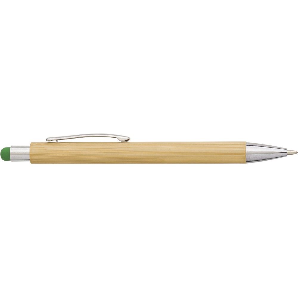 Bambusowy długopis, touch pen Zielony V9335-06 (4)