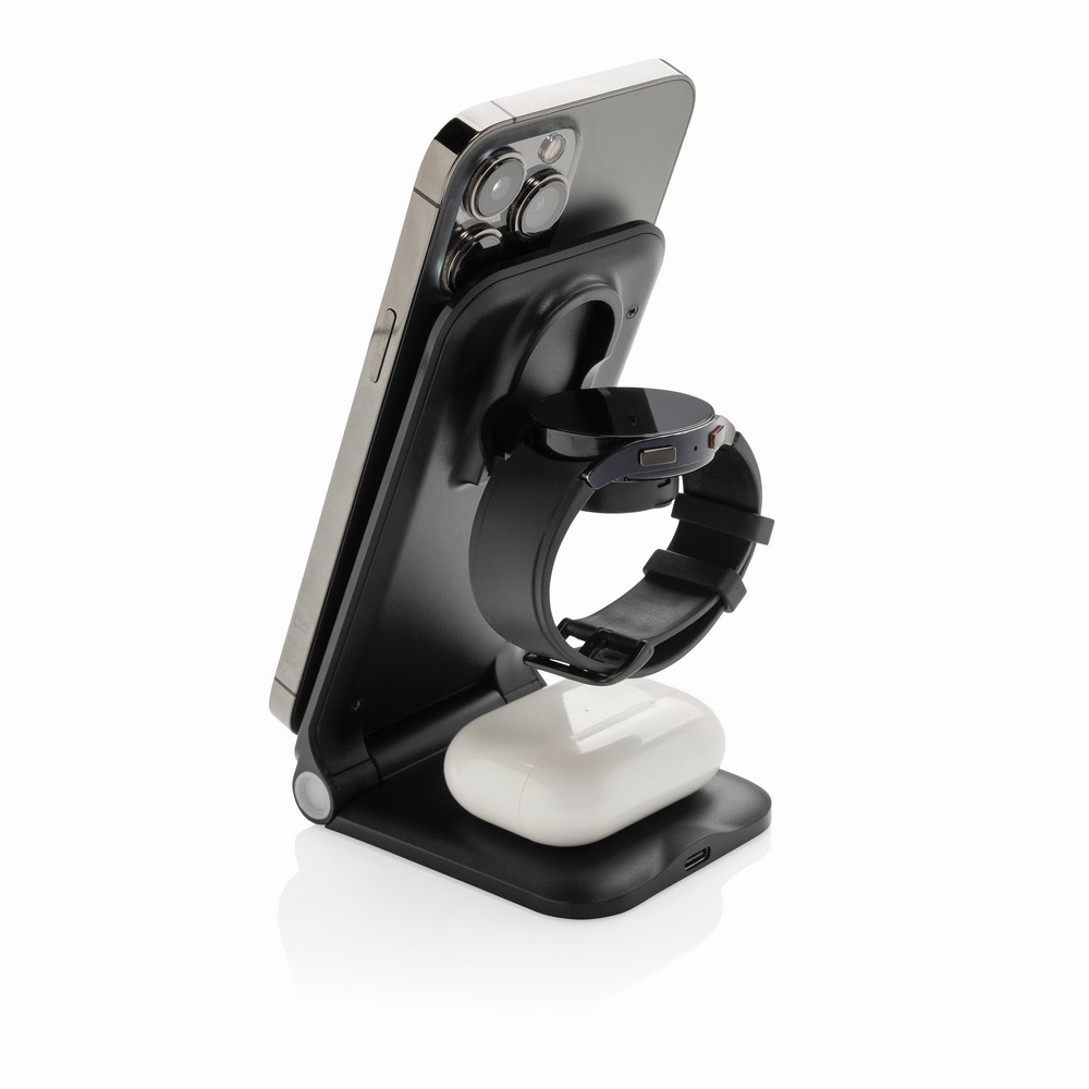 Ładowarka bezprzewodowa 3 w 1, 15W Powerpal Czarny P309.0601 (3)