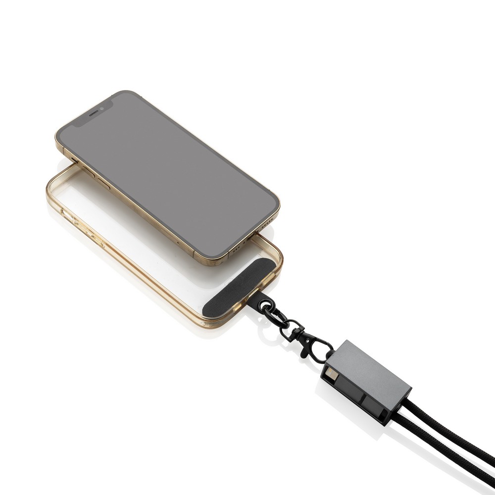 Kabel do ładowania 2 w 1, smycz na telefon Terra Szary P302.5402 (3)