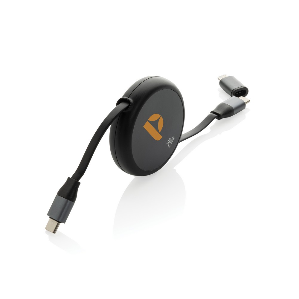 Zwijany kabel do ładowania 240W Terra Black P302.7701 (6)