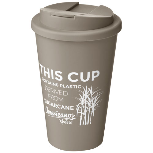 Izolowany kubek Americano® Renew o pojemności 350 ml z odporną na rozlanie pokrywką Kamienny szary 21042782 (1)