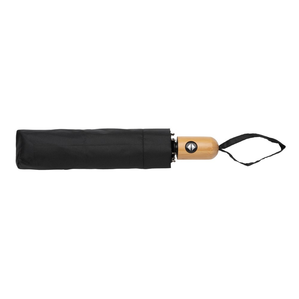 Bambusowy parasol automatyczny 21" AWARE™ RPET Czarny P850.611 (2)