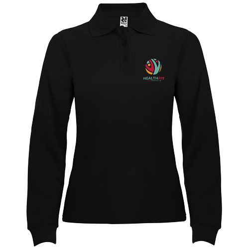 Estrella koszulka damska polo z długim rękawem Czarny R66363O5 (1)