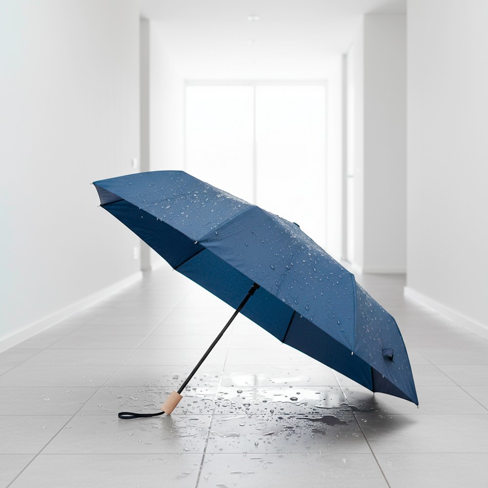 Wiatroodporny parasol manualny RPET, składany | Uksan Granatowy VA067-04 (1)