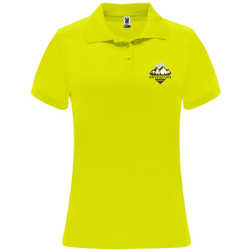 Monzha sportowa koszulka damska polo z krótkim rękawem Fluorescencyjny żółty R04101C1 (1)