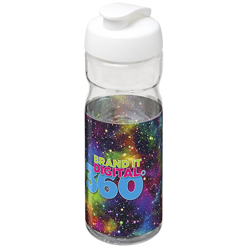 Bidon H2O Active® Base Tritan™ o pojemności 650 ml z klapką Przezroczysty klarowny-Biały 21043615 (1)