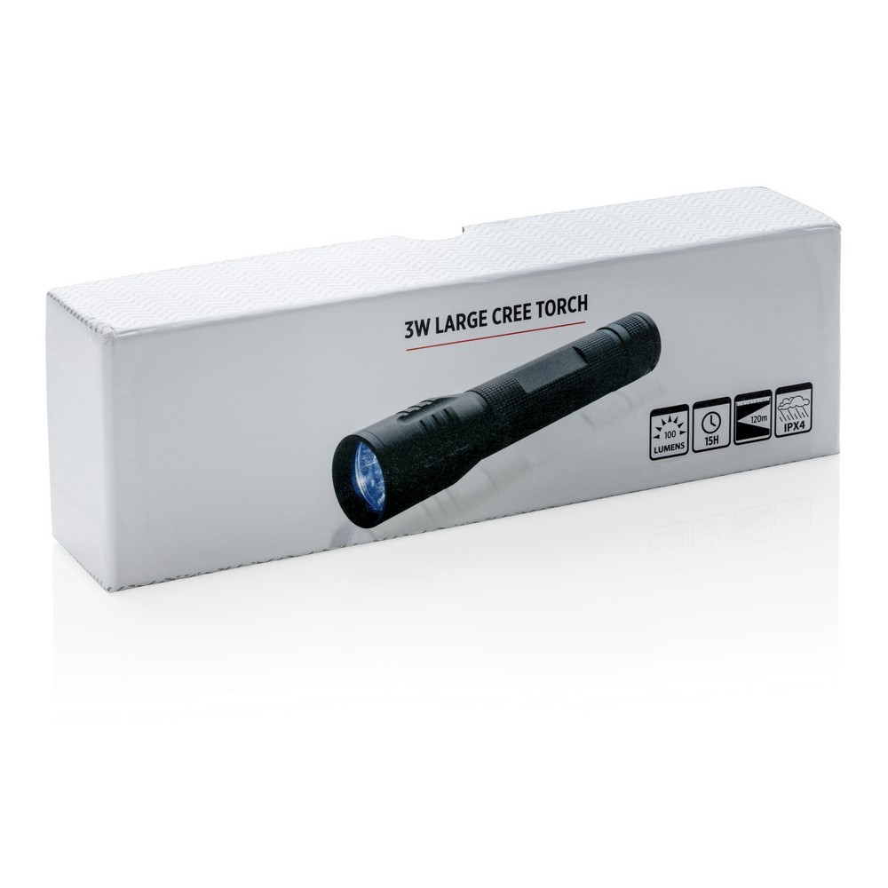 Duża latarka CREE 3W Czarny P513.461 (10)