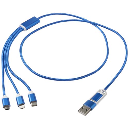 Gadżet reklamowy - Versatile kabel do ładowania 5-1 z aluminium z recyklingu