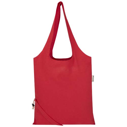 Madras Blend - torba na zakupy, wykonana z recyklingowanej baweły o gramaturze 140 g/m² posiadającej certyfikat GRS, składana Czerwony 12080521 (2)