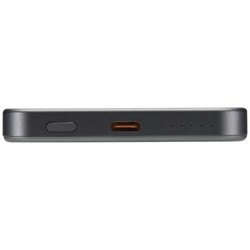Powerbank Avis 5000 mAh z recyklingowanego aluminium posiadającego certyfikację RCS, z wbudowanym magnesem  Metaliczny grafitowy 12444382 (6)