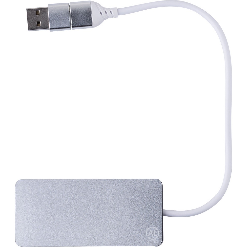 Hub USB i USB typu C Srebrny V1689-32 (2)
