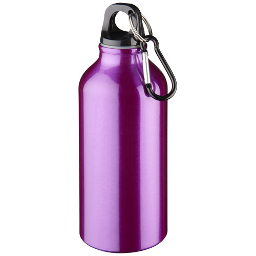 Gadżet reklamowy - Aluminiowa butelka na wodę Oregon z karabińczykiem o pojemności 400 ml