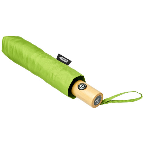 Składany, automatycznie otwierany/zamykany parasol Bo 21” wykonany z plastiku PET z recyklingu Limonkowy 10914309 (3)