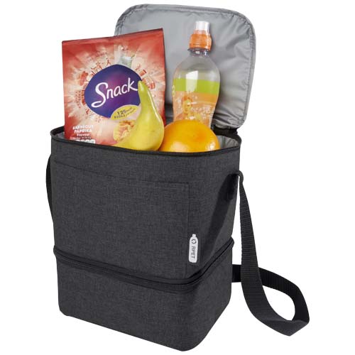 Torba termoizolacyjna na lunch Tundra mieszcząca 9 puszek, wykonana z plastiku PET z recyklingu Melanż węglowy 12061584 (4)