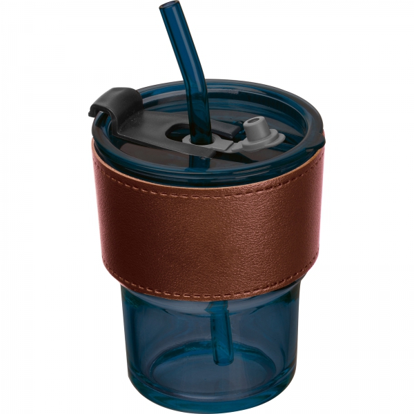 Gadżet reklamowy - Kubek szklany ze słomką 320 ml CLEMENS