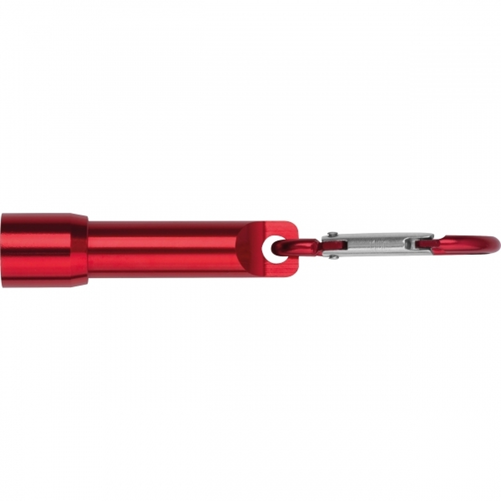 Mini latarka z aluminium z recyklingu BERGAMO Czerwony 529305 (2)