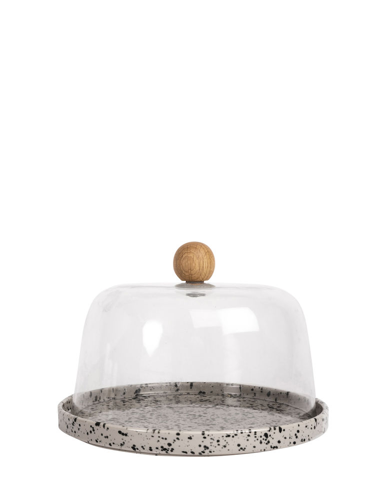 Gadżet reklamowy - Pojemnik do sera DITTE, szary/czarny/transparentny