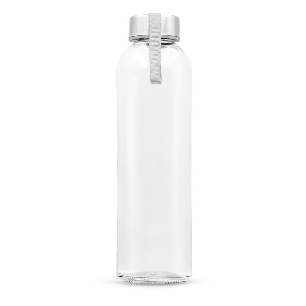 Szklana butelka 500 ml z kolorową wstążką | Viivi Szary VA062-19 (5)