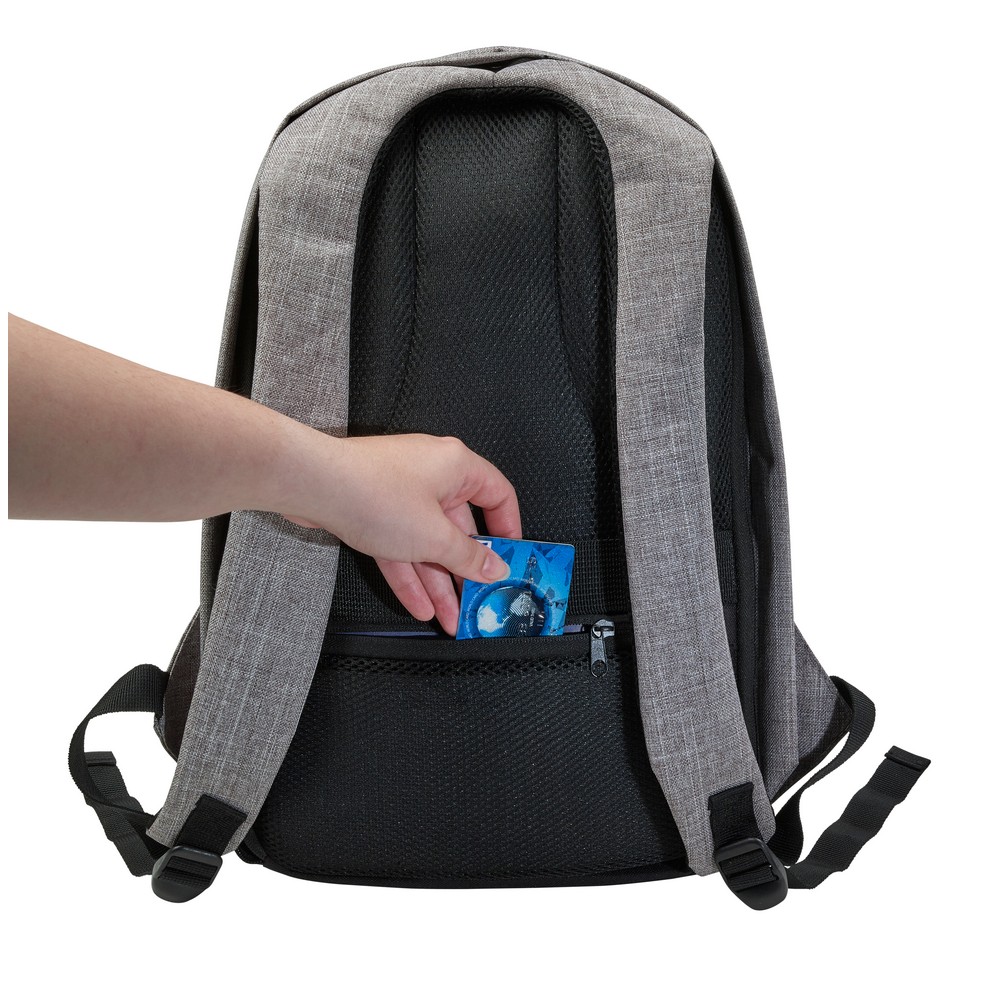 Plecak na laptopa 13", chroniący przed kieszonkowcami Szary V0610-19 (16)
