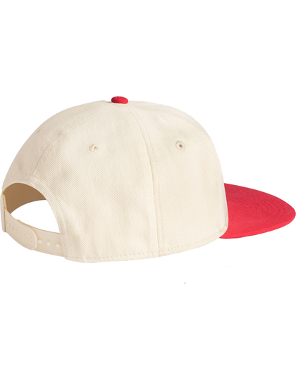 Czapka 6-panelowa prana bawełna kontrastowe detale - Natural & Red Natural CB662-988188 (3)