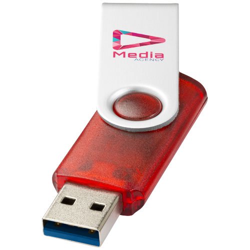 Rotate pendrive wyposażony w interfejs USB 3.0, półprzezroczysty Czerwony 1Z51091K (1)