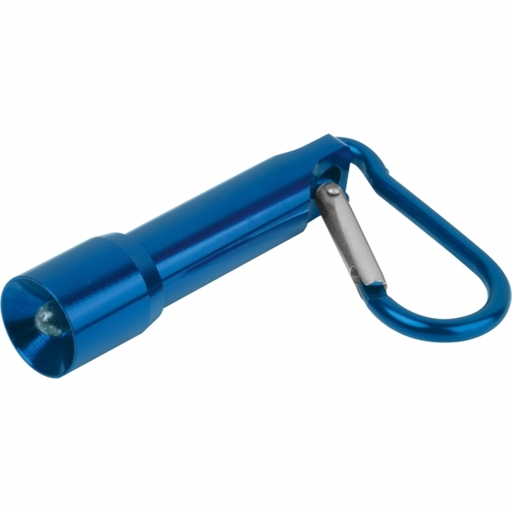 Mini latarka z aluminium z recyklingu BERGAMO Niebieski 529304 (4)
