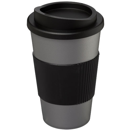 Kubek termiczny z serii Americano® o pojemności 350 ml z uchwytem Srebrny-Czarny 21000224 