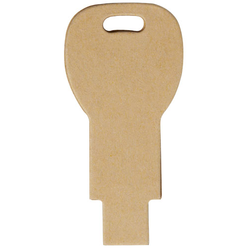 Pendrive wyposażony w interfejs USB 2.0 w kształcie klucza z papieru z recyklingu Kraftowy brąz 1Z50006H (3)