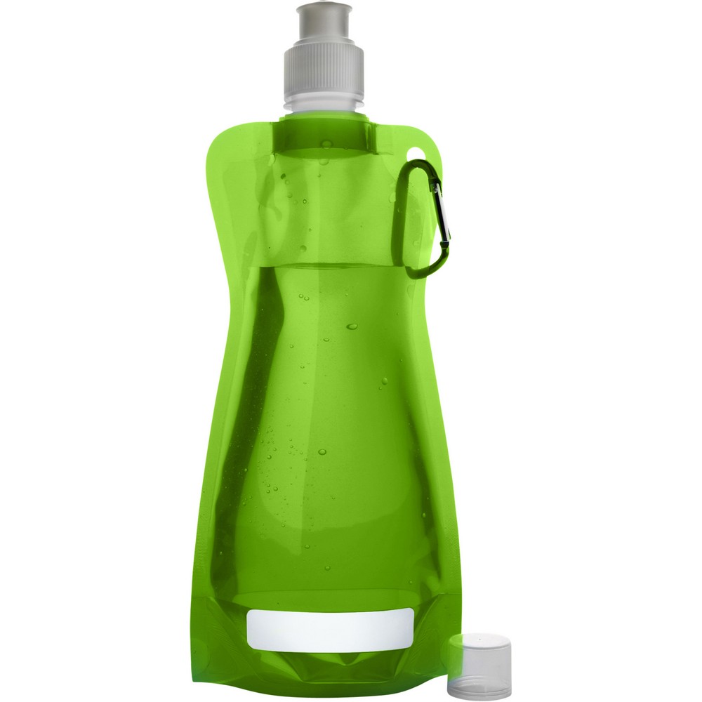 Składany bidon 420 ml z karabińczykiem Jasnozielony V6503-10 