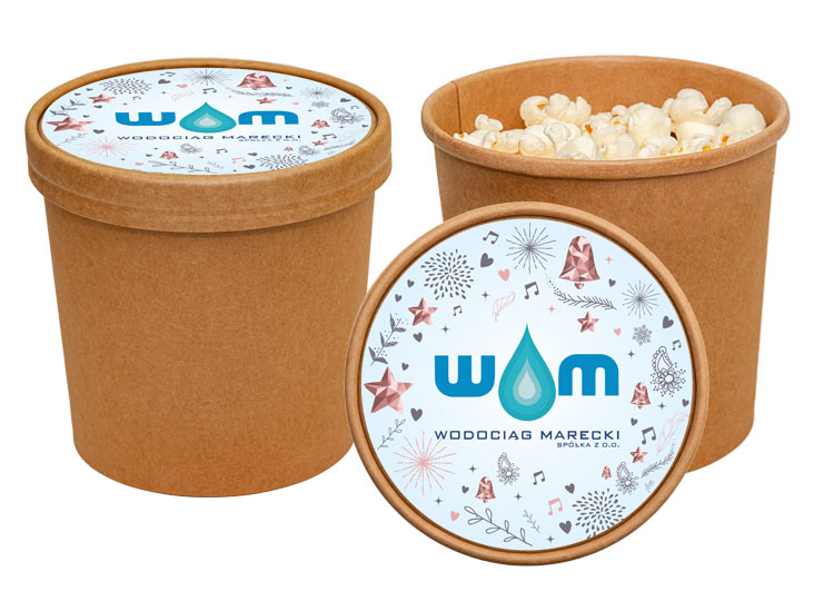 Gadżet reklamowy - 100x POPCORN W EKO KUBKU