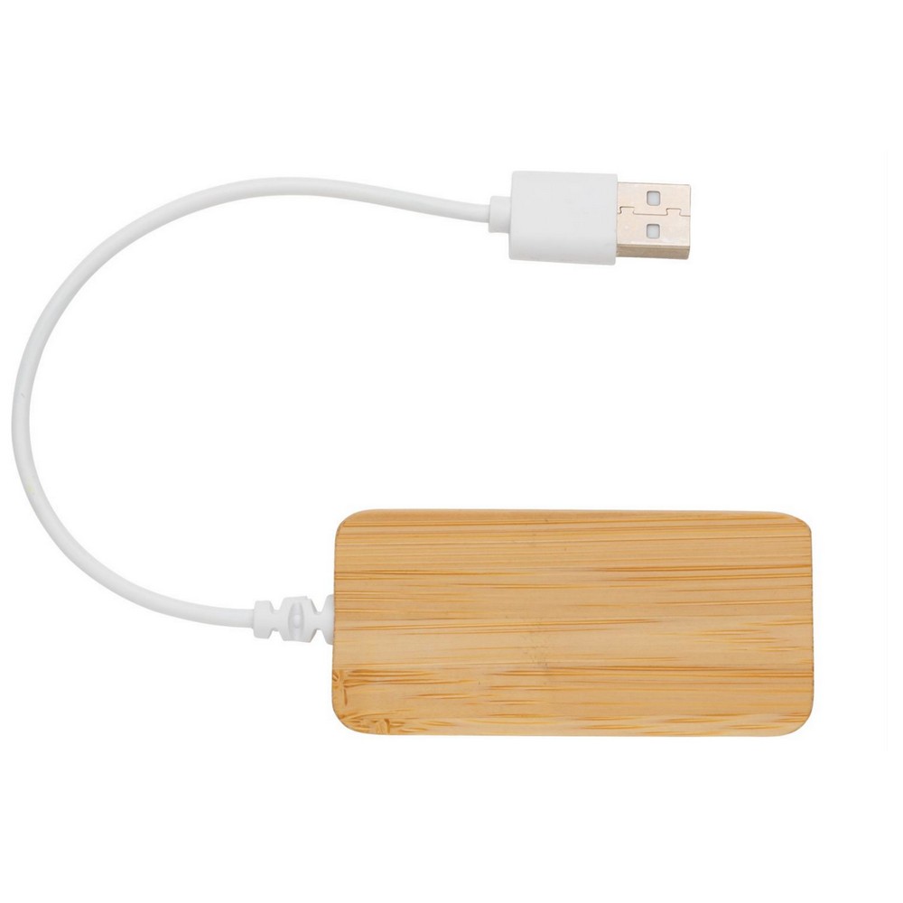 Bambusowy hub USB 2.0 z USB typu C Brązowy P308.739 (3)