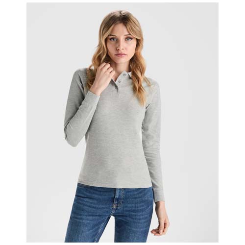 Estrella koszulka damska polo z długim rękawem Czerwony R66364I5 (6)