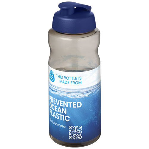 H2O Active® Eco Big Base bidon z wieczkiem zaciskowym o pojemności 1 litra Węgiel drzewny-Niebieski 21017894 (1)