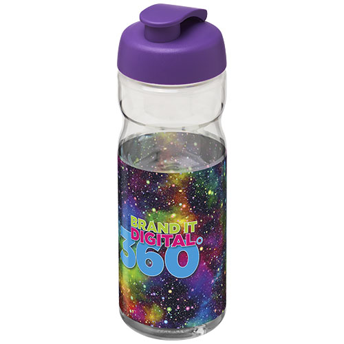 Bidon H2O Active® Base Tritan™ o pojemności 650 ml z klapką Przezroczysty klarowny-Fioletowy 21043616 (1)