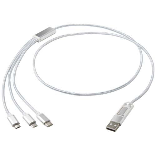 Gadżet reklamowy - Versatile kabel do ładowania 5-1 z aluminium z recyklingu
