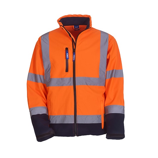 Kurtka Klasyczna Softshell Hi-Vis Wodoodporna Oddychająca Hi-Vis Orange YK09-601012 