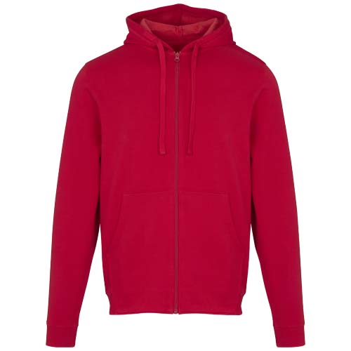 Jasper bluza unisex z kapturem z materiału organicznego pochodzącego z recyklingu z certyfikatem OCS, o gramaturze 280 g/m² Czerwony 3966621A (2)