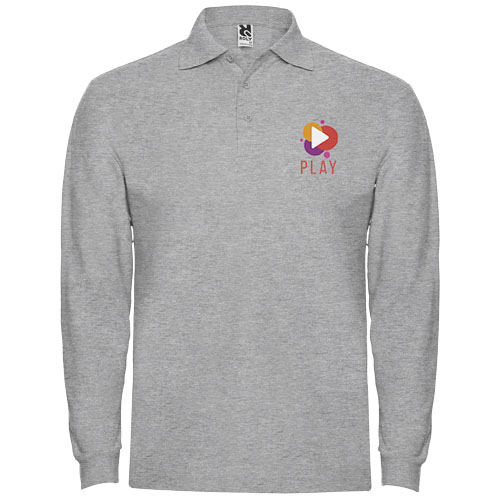 Estrella koszulka męska polo z długim rękawem Marl Grey R66352U5 (1)