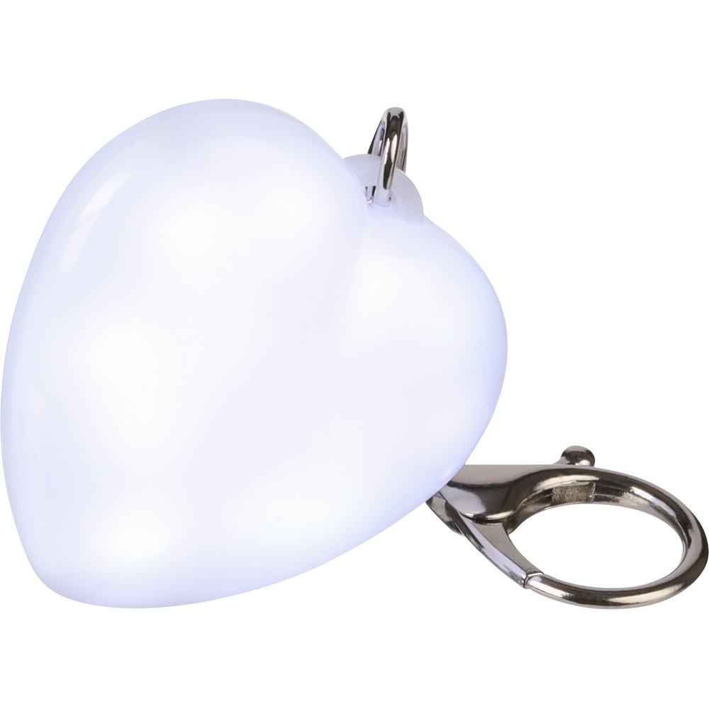 Brelok do kluczy "serce", lampka LED Biały VB319-02 (8)
