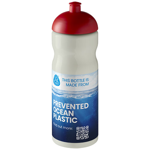 Bidon H2O Eco o pojemności 650 ml z wypukłym wieczkiem Kość słoniowa-Czerwony 21009839 (1)