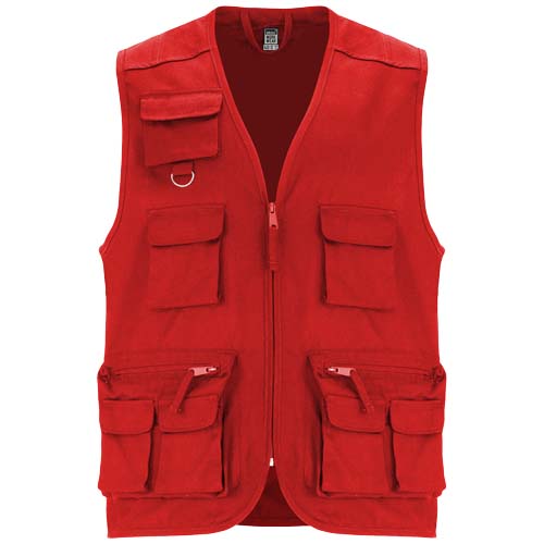 Venera 200 g/m2 kamizelka robocza z dekoltem w serek i wieloma kieszeniami  Czerwony R91114I1 