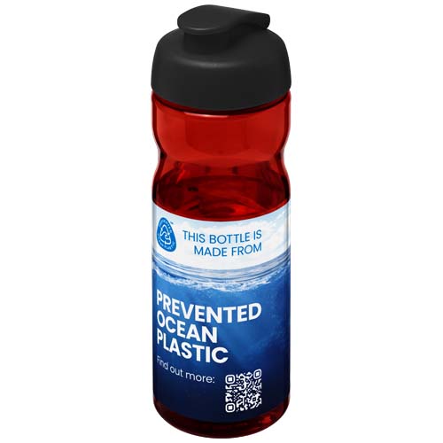 Bidon H2O Eco o pojemności 650 ml z wieczkiem zaciskowym Czerwony-Czarny 21009797 (1)