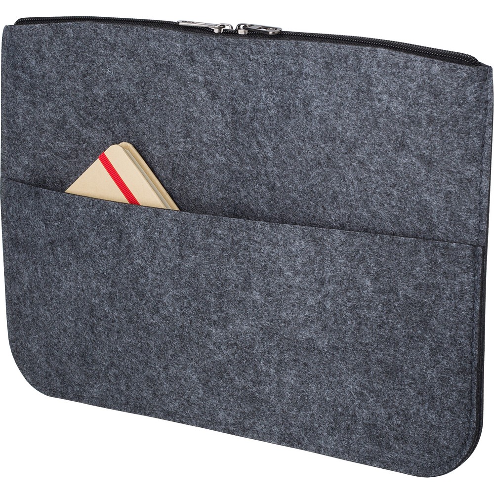 Etui na laptopa 14" z filcu RPET, teczka na dokumenty Szary V1256-19 