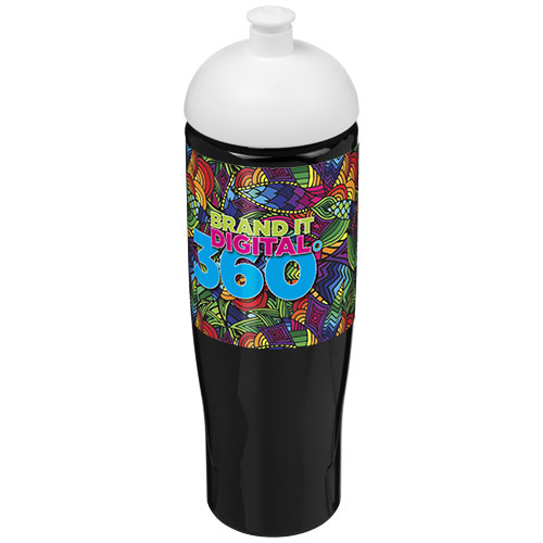 Bidon H2O Tempo® o pojemności 700 ml z wypukłym wieczkiem Czarny-Biały 21004212 (1)