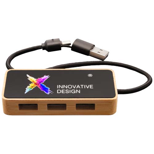 SCX.design H21 koncentrator USB 8 w 1 z podwójnym wejściem i 6 portami Drewniany 1PX19971 (4)