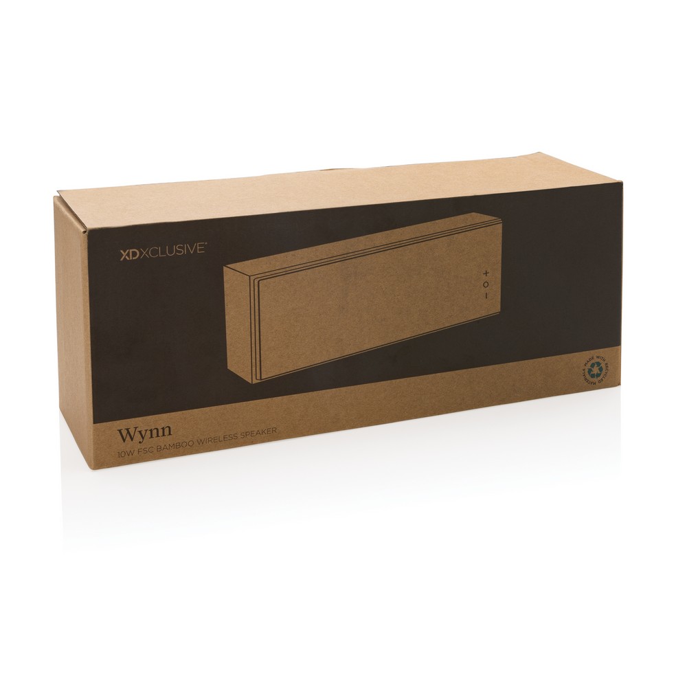 Bambusowy głośnik bezprzewodowy 10W Wynn Brązowy P329.649 (10)