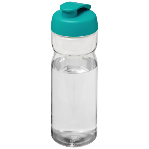 Bidon H2O Base® o pojemności 650 ml z wieczkiem zaciskowym Przezroczysty-Turkusowy niebieski 21004505 