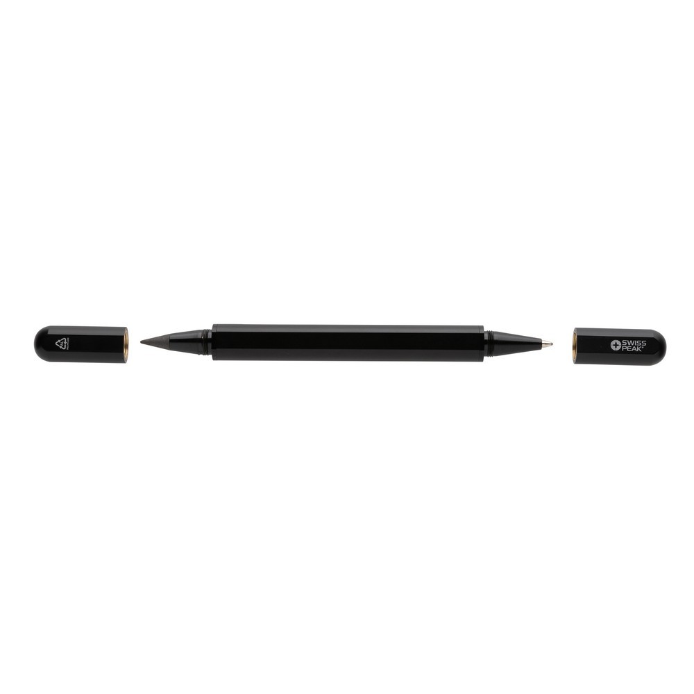 Długopis 2 w 1 Swiss Peak Storm, aluminium z recyklingu Czarny P611.251 (2)