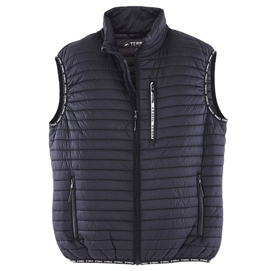 Kamizelka Męska Pikowana Poliamid Ze Stojka - Black & Anthracite Black TX30449-805218 