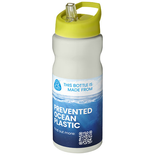 Bidon H2O Eco o pojemności 650 ml z wieczkiem z dzióbkiem Kość słoniowa-Limonkowy 21009916 (1)